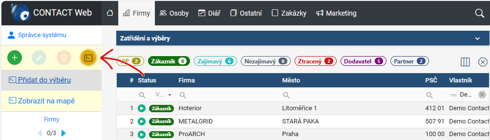 Nový výběr ze seznamu