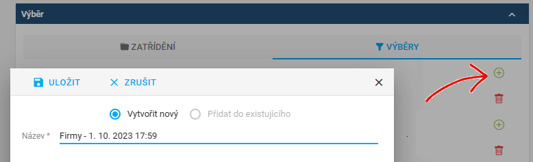 Tvorba v&yacute;běru
