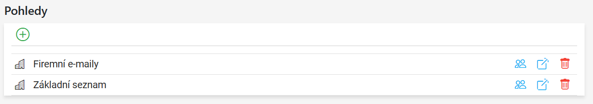 Seznam pohledů pro firmy