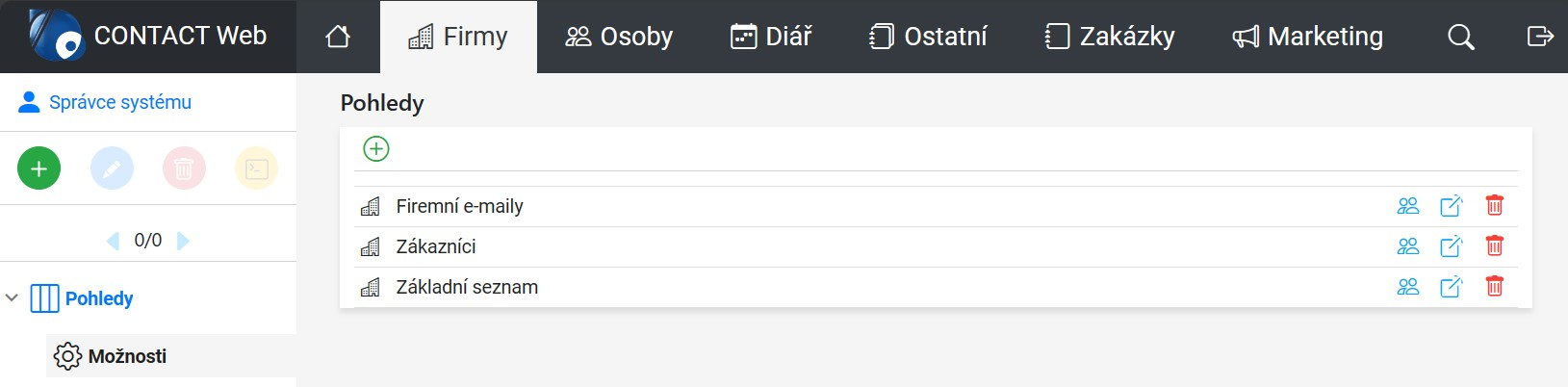 Pohledy - možnosti