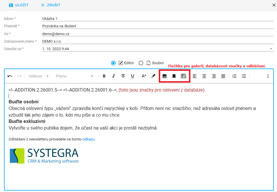 Hromadn&yacute; e-mail - n&aacute;vrh