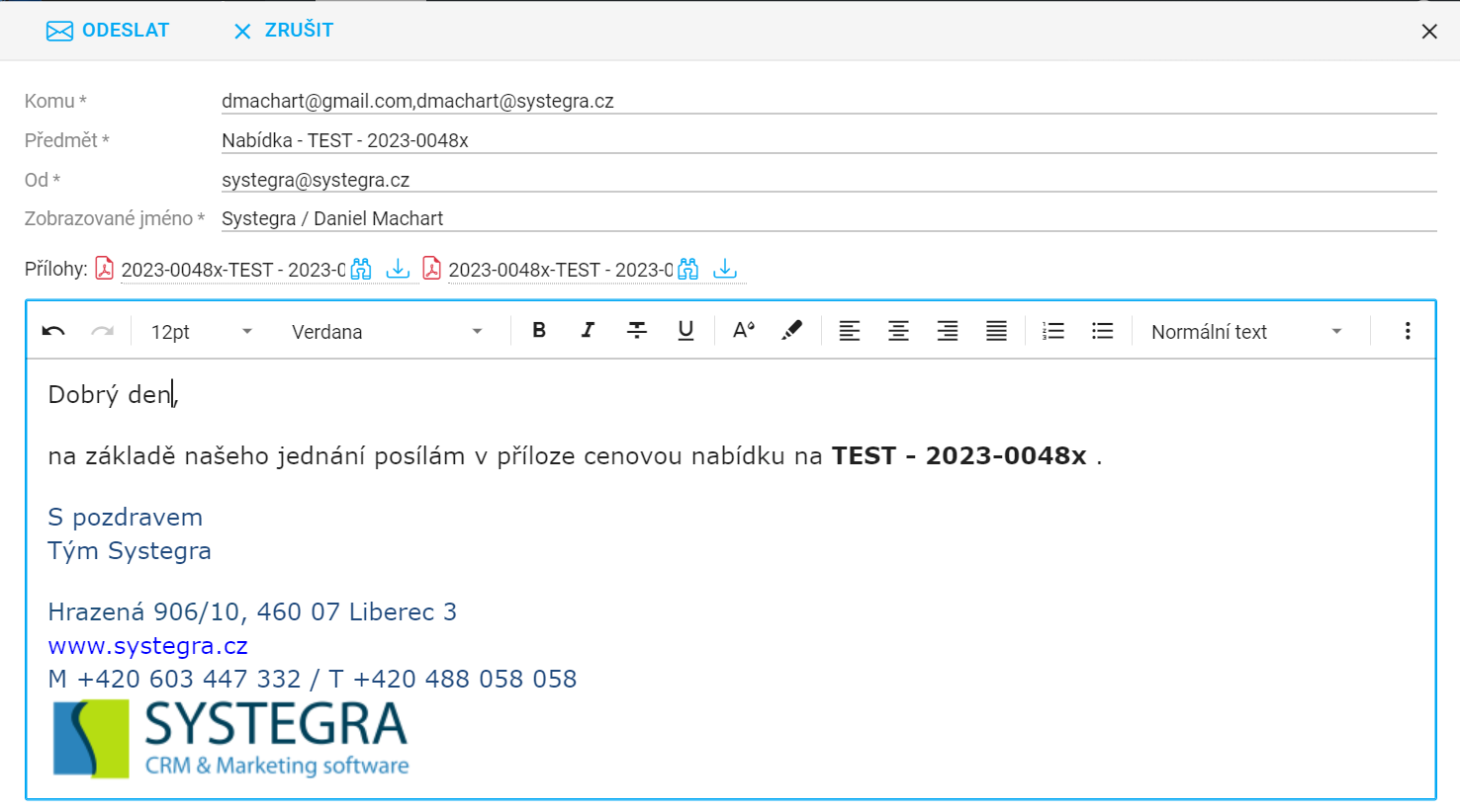 E-mail z nab&iacute;dky